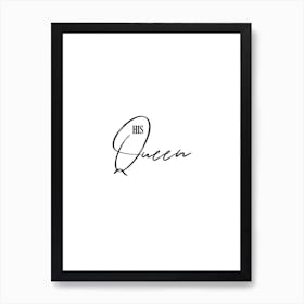 His Queen Line Art Print