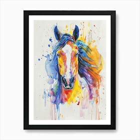 Horse Colourful Watercolour 2 Art Print