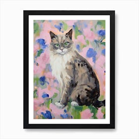 A Ragdoll Cat Painting, Impressionist Painting 1 Art Print