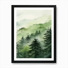 Green Forest Nature Scenery 3 Art Print