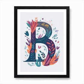 Colorful Letter B Illustration 41 Art Print