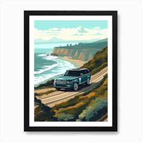 A Range Rover In The Pacific Coast Highway Car Illustration 3 Art Print