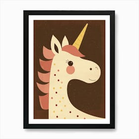 Muted Pastel Unicorn Portrait Kids Storybook 3 Art Print