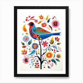 Scandinavian Bird Illustration Finch 2 Art Print