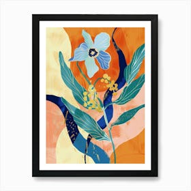 Colourful Flower Illustration Forget Me Not 3 Art Print