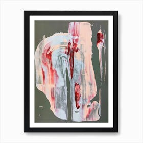 Abstract burgundy peach gray Art Print