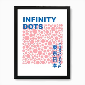 Dots Infinity Yayoi Inspired Pink Blue Art Print