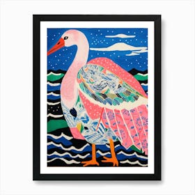 Maximalist Animal Painting Flamingo 2 Art Print