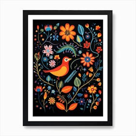 Folk Bird Illustration Dipper 1 Art Print