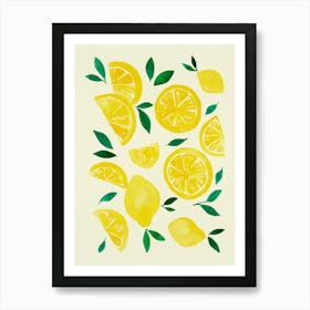 Watercolor Lemons Art Print