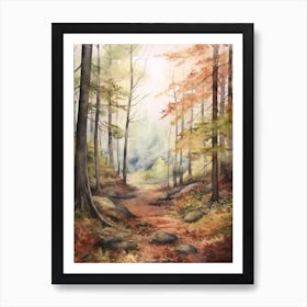 Autumn Forest Landscape The Thuringian Forest Germany Art Print