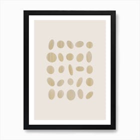 Calming Print Inspired by British Pebble Beaches in Neutral Tones 1 Art Print