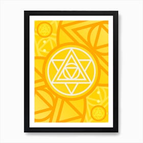 Geometric Abstract Glyph in Happy Yellow and Orange n.0074 Art Print