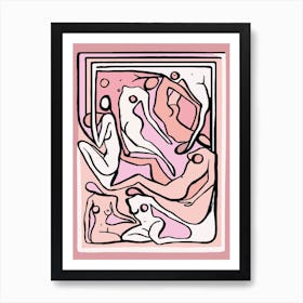 Ecstatic Nudes 5 Pink Art Print