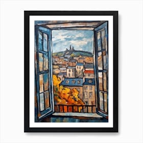 Window View Of Edinburgh Scotland In The Style Of Cubism 1 Art Print