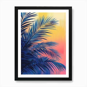 Palm Leaves At Sunset Art Print