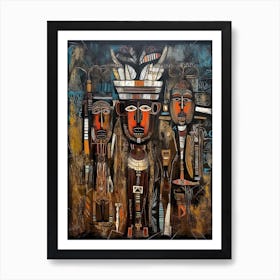Dancing Shadows: Unveiling the Soul of African Culture Art Print