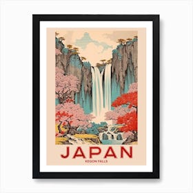 Kegon Falls, Visit Japan Vintage Travel Art 2 Art Print