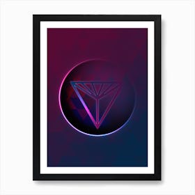 Geometric Neon Glyph on Jewel Tone Triangle Pattern 483 Art Print