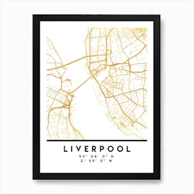 Liverpool England City Street Map Art Print