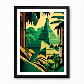 Tikal National Park Guatemala Retro Art Print