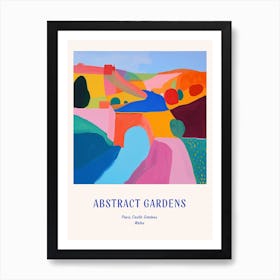 Colourful Gardens Powis Castle Gardens Wales 4 Blue Poster Art Print