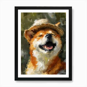 Oil Painting Smiling Shiba Inu 20 Art Print