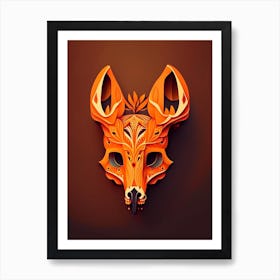 Animal Skull Orange 7 Mexican Art Print