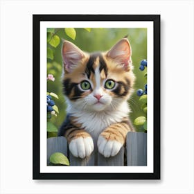 Cat On The Fence Art Print