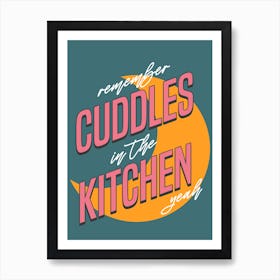 Arctic Monkeys Mardy Bum Cuddles In The Kitchen Green Moon Print Art Print