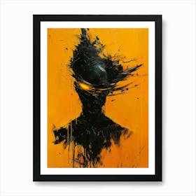 'Black And Orange' Art Print