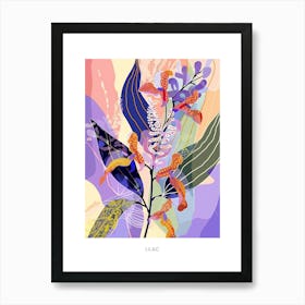 Colourful Flower Illustration Poster Lilac 2 Art Print