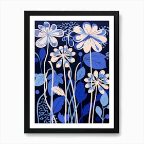 Blue Flower Illustration Agapanthus 2 Art Print