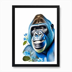 Smiling Gorilla Gorillas Decoupage 2 Art Print