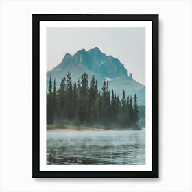 Misty Mountain Lake Art Print