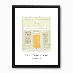 Marseille The Book Nook Pastel Colours 1 Poster Art Print