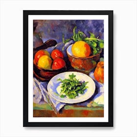 Arugula Cezanne Style vegetable Art Print