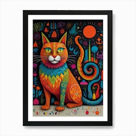 Colorful Cat Art Print