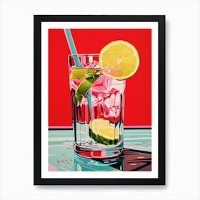 Retro Cocktail Colour Pop 3 Art Print