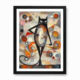 The Enigmatic Charmer: A Feline Fantasia Art Print