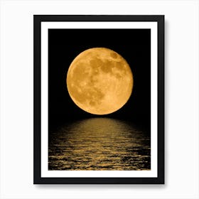 Full Moon Over Water - Mystic Moon poster 1 Art Print