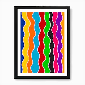 Retro Wavy Pattern Art Print