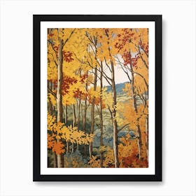 Gray Birch 2 Vintage Autumn Tree Print  Art Print