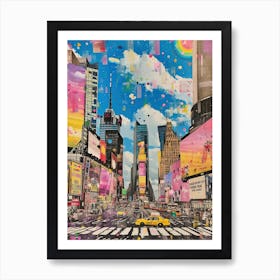 New York   Retro Collage Style 3 Art Print