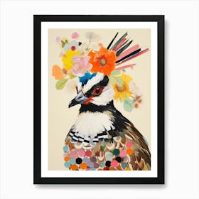 Bird With A Flower Crown Lapwing 3 Art Print