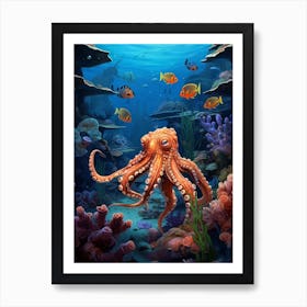 Curious Octopus 1 Art Print