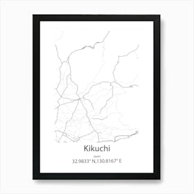 Kikuchi,Japan Minimalist Map Art Print