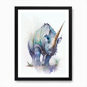 Euoplocephalus 1 Watercolour Dinosaur Art Print