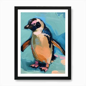 Adlie Penguin Cooper Bay Oil Painting 1 Art Print