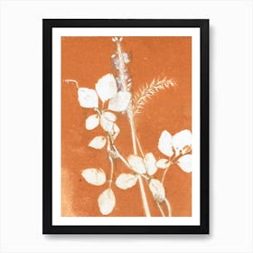Botanical Orange Leaves Art Print
